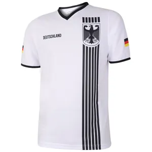 Duitsland Voetbalshirt Thuis - Eigen Naam - Strepen Zwart Wit - Kind en Volwassenen